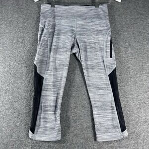 Lululemon Sun Runner Crop Leggings Deep Grey/Black Size 6 Women's Workout Gym